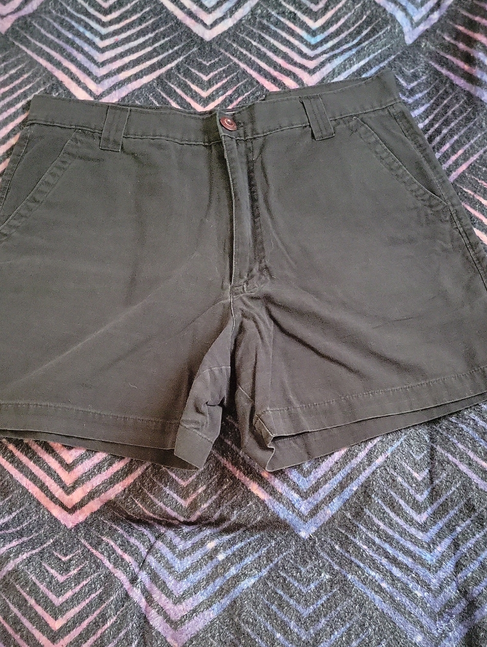 Route 66 Black Cotton Shorts - Size 14